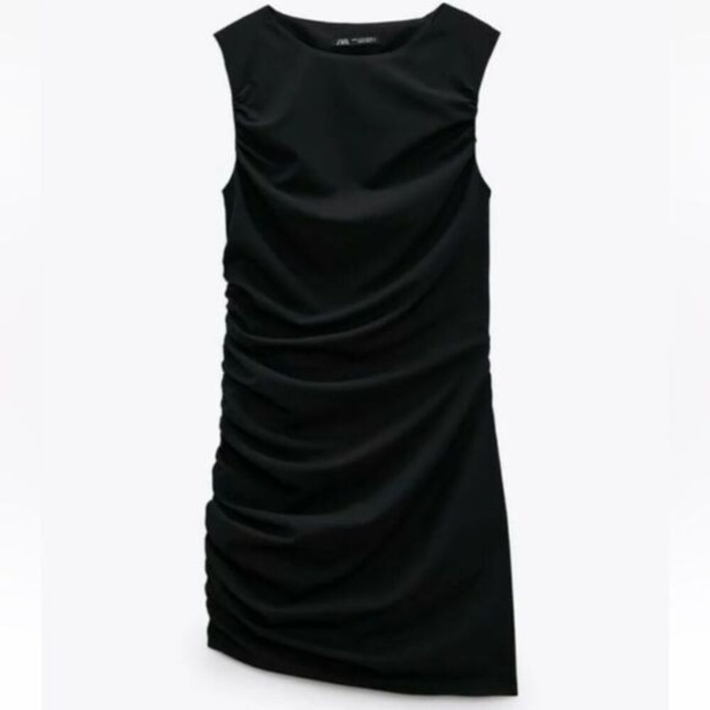 Zara Ruched Side Sleeveless Bodycon Mini Dress